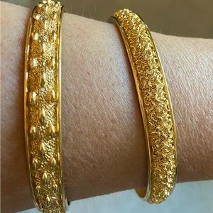 Great Gift !! vintage TRIFARI Bangle Bracelets stamped on inside of bracelets.